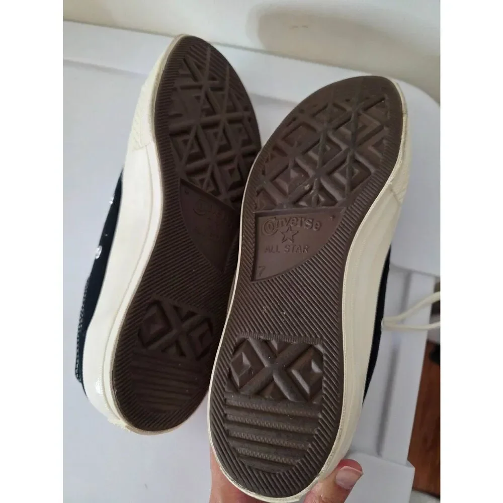 COMME des GARCONS PLAY Converse Large Emblem Low Top Canvas Sneakers in Black M7